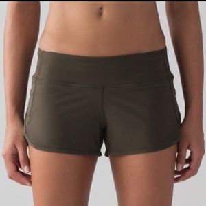 Lululemon Speed Shorts - Dark Olive